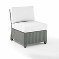 Claustro 25 x 31.50 x 32.50 in. Bradenton Outdoor Sectional Center Chair - Sunbrella, White & Gray CL3045623